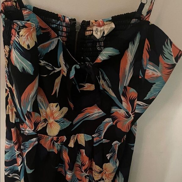 Roxy Black and Coral Floral Mini Dress - Picture 5 of 5